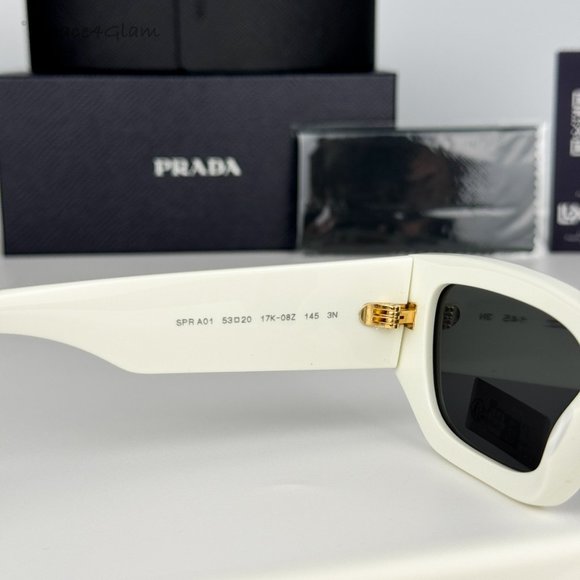 NEW Prada PRA01S 17K08Z White Grey Unisex Sunglasses PR A01S